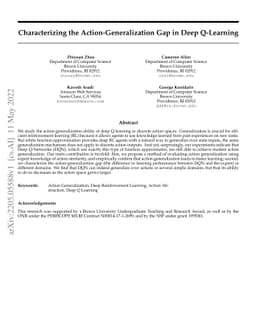 Characterizing the Action-Generalization Gap in Deep Q-Learning