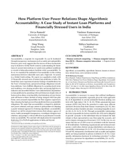 How Platform-User Power Relations Shape Algorithmic Accountability: A
  Case Study of Instant Loan Platforms and Financially Stressed Users in India