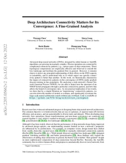 Deep Architecture Connectivity Matters for Its Convergence: A
  Fine-Grained Analysis