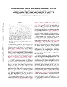 Identifying concept libraries from language about object structure