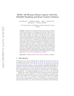 HULC: 3D Human Motion Capture with Pose Manifold Sampling and Dense
  Contact Guidance