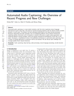 Automated Audio Captioning: An Overview of Recent Progress and New
  Challenges