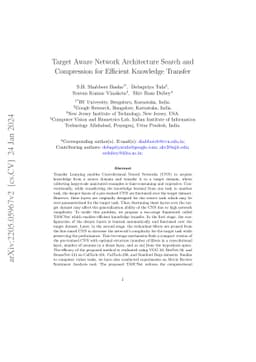 Target Aware Network Architecture Search and Compression for Efficient
  Knowledge Transfer