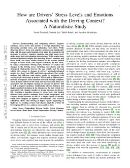 How are Drivers' Stress Levels and Emotions Associated with the Driving
  Context? A Naturalistic Study