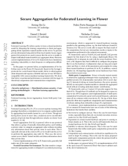 Secure Aggregation for Federated Learning in Flower