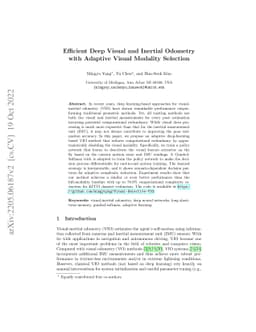 Efficient Deep Visual and Inertial Odometry with Adaptive Visual
  Modality Selection