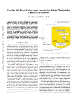 Provably Safe Deep Reinforcement Learning for Robotic Manipulation in
  Human Environments