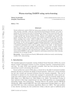 Warm-starting DARTS using meta-learning