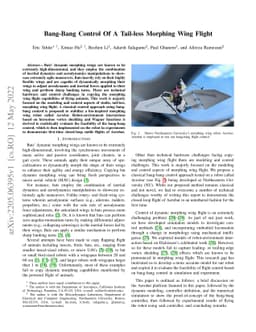 Bang-Bang Control Of A Tail-less Morphing Wing Flight