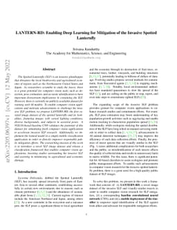 LANTERN-RD: Enabling Deep Learning for Mitigation of the Invasive
  Spotted Lanternfly