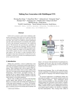 Talking Face Generation with Multilingual TTS