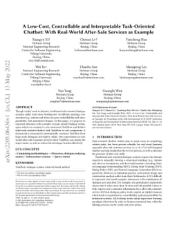 A Low-Cost, Controllable and Interpretable Task-Oriented Chatbot: With
  Real-World After-Sale Services as Example