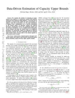 Data-Driven Estimation of Capacity Upper Bounds