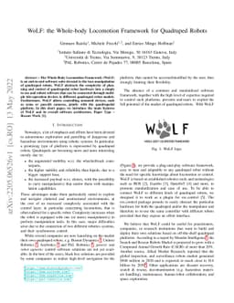 WoLF: the Whole-body Locomotion Framework for Quadruped Robots
