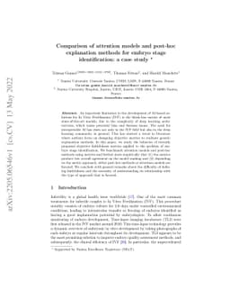 Comparison of attention models and post-hoc explanation methods for
  embryo stage identification: a case study