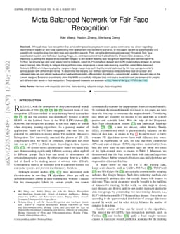 Meta Balanced Network for Fair Face Recognition