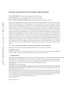 Kronecker Decomposition for Knowledge Graph Embeddings