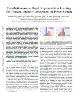 Distribution-Aware Graph Representation Learning for Transient Stability
  Assessment of Power System