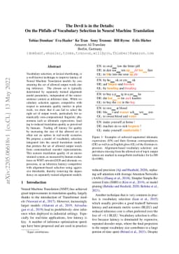 The Devil is in the Details: On the Pitfalls of Vocabulary Selection in
  Neural Machine Translation