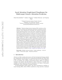 Local Attention Graph-based Transformer for Multi-target Genetic
  Alteration Prediction