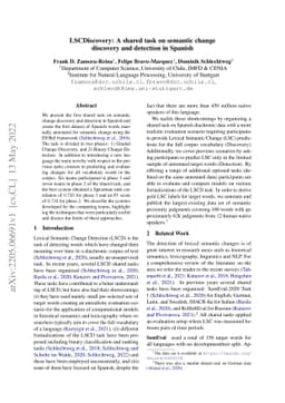 LSCDiscovery: A shared task on semantic change discovery and detection
  in Spanish