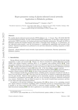 Hyper-parameter tuning of physics-informed neural networks: Application
  to Helmholtz problems