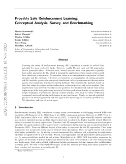 Provably Safe Reinforcement Learning: Conceptual Analysis, Survey, and
  Benchmarking
