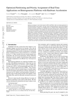 Optimized Partitioning and Priority Assignment of Real-Time Applications
  on Heterogeneous Platforms with Hardware Acceleration
