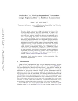 Scribble2D5: Weakly-Supervised Volumetric Image Segmentation via
  Scribble Annotations