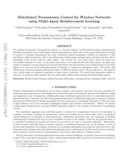 Distributed Transmission Control for Wireless Networks using Multi-Agent
  Reinforcement Learning