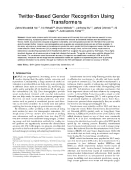 Twitter-Based Gender Recognition Using Transformers