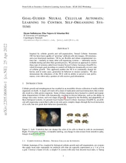Goal-Guided Neural Cellular Automata: Learning to Control
  Self-Organising Systems