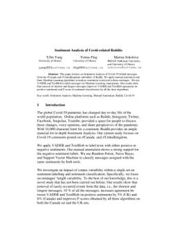 Sentiment Analysis of Covid-related Reddits