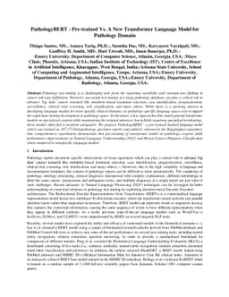 PathologyBERT -- Pre-trained Vs. A New Transformer Language Model for
  Pathology Domain