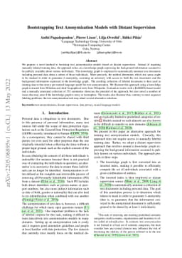 Bootstrapping Text Anonymization Models with Distant Supervision