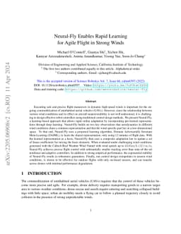 Neural-Fly Enables Rapid Learning for Agile Flight in Strong Winds