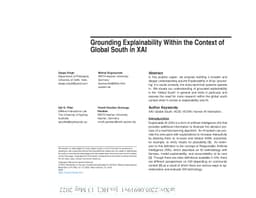 Grounding Explainability Within the Context of Global South in XAI