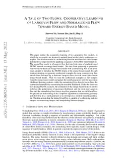 A Tale of Two Flows: Cooperative Learning of Langevin Flow and
  Normalizing Flow Toward Energy-Based Model