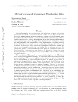Efficient Learning of Interpretable Classification Rules