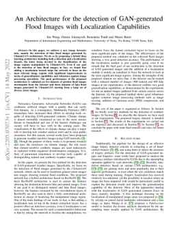 An Architecture for the detection of GAN-generated Flood Images with
  Localization Capabilities