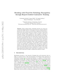 Breaking with Fixed Set Pathology Recognition through Report-Guided
  Contrastive Training