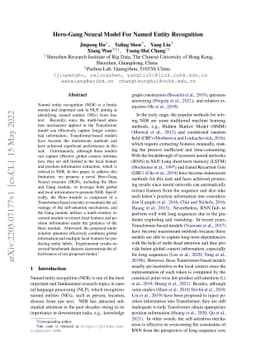 Hero-Gang Neural Model For Named Entity Recognition