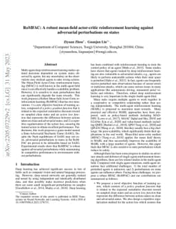 RoMFAC: A robust mean-field actor-critic reinforcement learning against
  adversarial perturbations on states