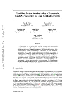 Guidelines for the Regularization of Gammas in Batch Normalization for
  Deep Residual Networks