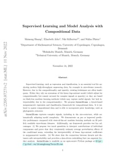 Supervised Learning and Model Analysis with Compositional Data