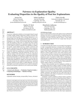 Fairness via Explanation Quality: Evaluating Disparities in the Quality
  of Post hoc Explanations
