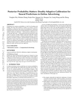 Posterior Probability Matters: Doubly-Adaptive Calibration for Neural
  Predictions in Online Advertising