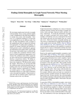 Finding Global Homophily in Graph Neural Networks When Meeting
  Heterophily