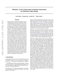 3DLinker: An E(3) Equivariant Variational Autoencoder for Molecular
  Linker Design