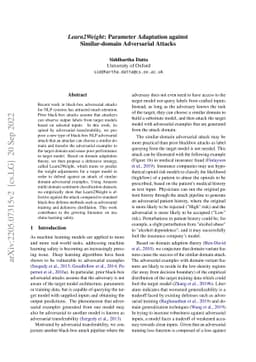 Learn2Weight: Parameter Adaptation against Similar-domain Adversarial
  Attacks